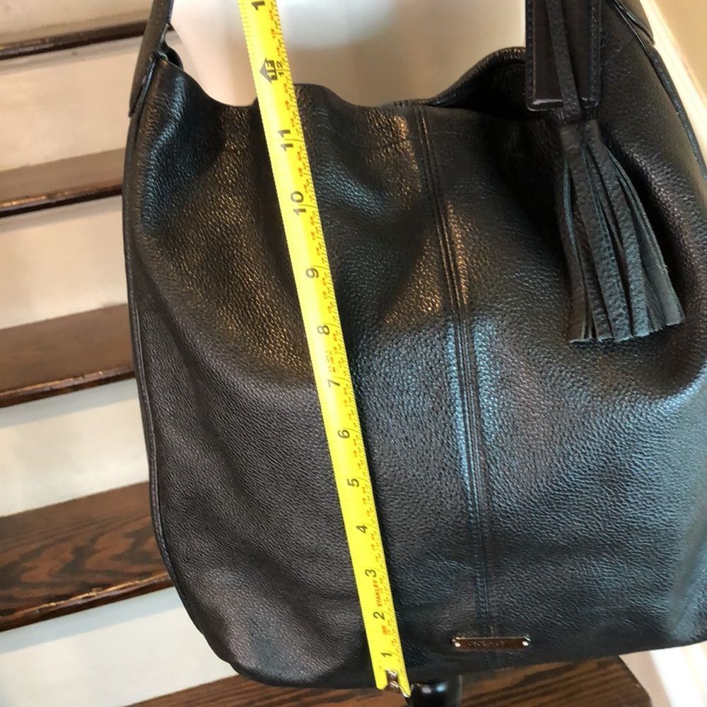 Vintage COACH Avery Black Tumbled Leather Shoulder Bag 
Teal Lining - Picture 13 of 17